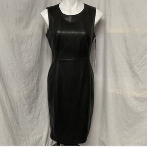Calvin Klein Black Faux Leather Mini Dress